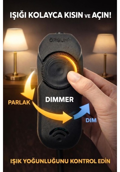 Dimmer Arapuarlı Anahtarlı Kablo Siyah 2 Mt Işık Ayar Anahtarlı Kablo