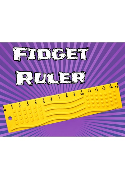 3d Baskı Dokunsal Fidget Cetveli - Kabartmalı Stres Ve Odaklanma Oyuncağı - Sarı