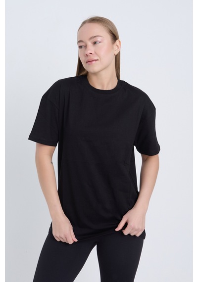 Velvoria Unisex Oversize Basic Siyah T-shirt
