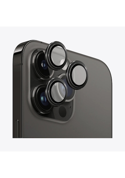 Safeus Safir Temperli Kamera Lens Koruyucu Apple Uyumlu iPhone 14 Pro Max Ve İle Siyah