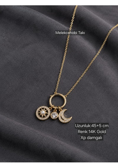 Xuping 14k Altın Kaplama Çoklu Charm Kadın Kolye Altın Rengi