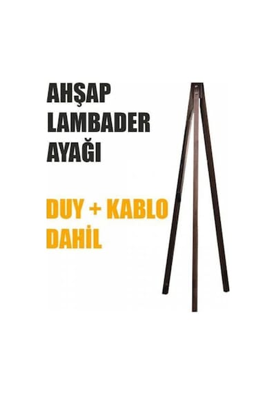 Tripod Ayak Ahşap Lambader Ayağı Tesisatlı Ly625