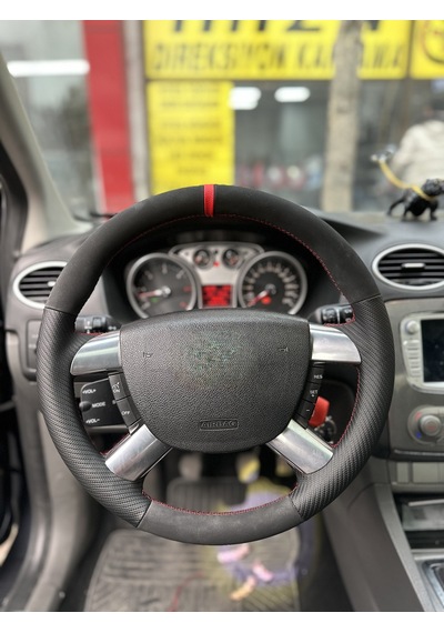 Ford Focus 2.5 Araca Özel Direksiyon Kılıfı Derisi Sökülüp Yapıl Siyah