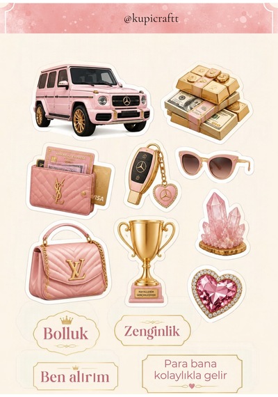 6 Sayfa Manifest Günlüğü Sticker Set 777 Manifest Panosu Ajanda Scrapbook Journal 0