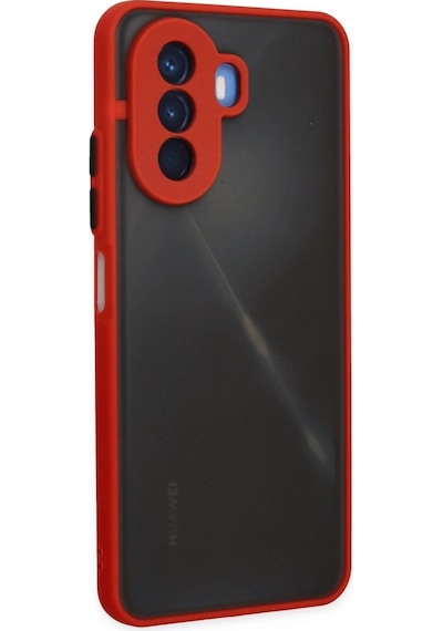 Huawei Nova Y70 Kılıf Montreal Silikon Kapak - Kırmızı Düz Renkli