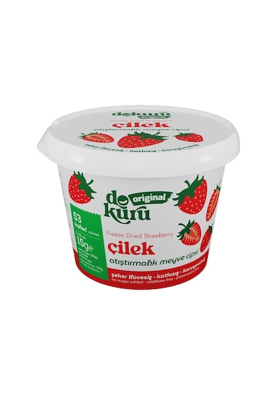 Dokuru Çilek Kuru Meyve Cipsi - Dondurularak Kurutulmuş Freeze Dried Çıtır Çilek 15 G