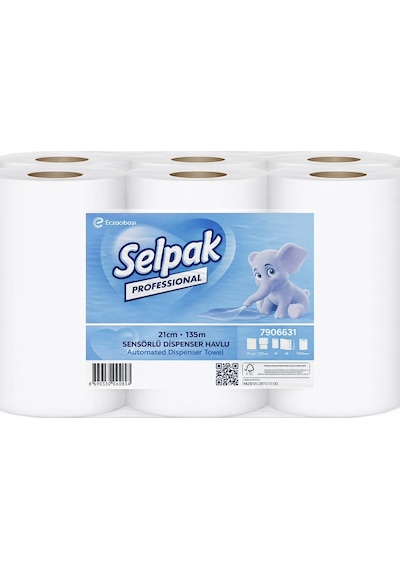Selpak Professional Touch Sensörlü 21 Cm 135 Mt 6'lı Kağıt Havlu