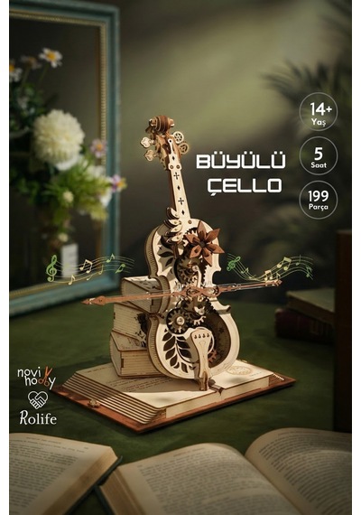 Büyülü Çello 3d Puzzle Ahşap Minyatür Maket Kiti Dıy Kendin Yap