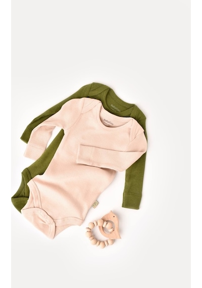 Rebebe Babycosy Modal 2 Li Uzun Kollu Bebek Badi - Bebek Body - Csym1131 (544734899) Yeşil - Pudra