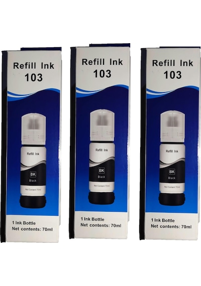 Melsan For Epson Ecotank L1250 Uyumlu Siyah  Uyumlu Mürekkep 3x70 Ml Toplam 210 Ml