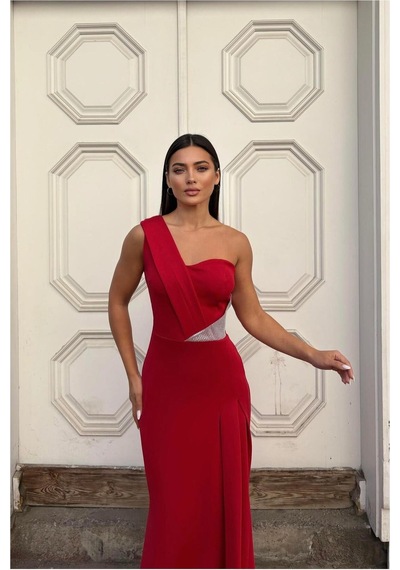 Genel Markalar Kadın Modern Tasarım Tek Omuz Taş Detaylı Abiye Elbise Kırmızı - 925383873 Kırmızı Genel Markalar Kadın Modern Tasarım Tek Omuz Taş Detaylı Abiye Elbise Kırmızı - 925383873 Kırmızı