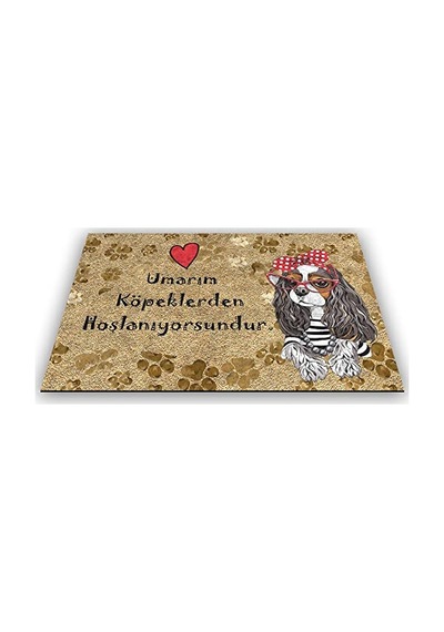 Monnhein Tasarımlı Dekoratif Kapı Önü Paspas, Dış Mekan/ev İçi/banyo/mutfak/yatak Odası/giriş Paspasları Umarım Köpeklerden Hoşlanıyorsundur, 45x70 Açık Bej