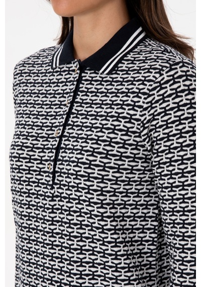 U.S. Polo Assn. Kadın Lacivert Mini Boy Polo Yaka Örme Elbise 50309094-VR033