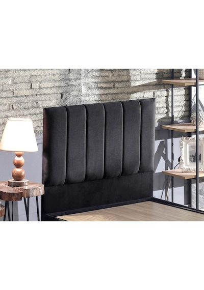 Nironyatak Piano Lite Tek Kişilik Yatak Başlığı - 100 Cm Siyah Kumaş Başlık