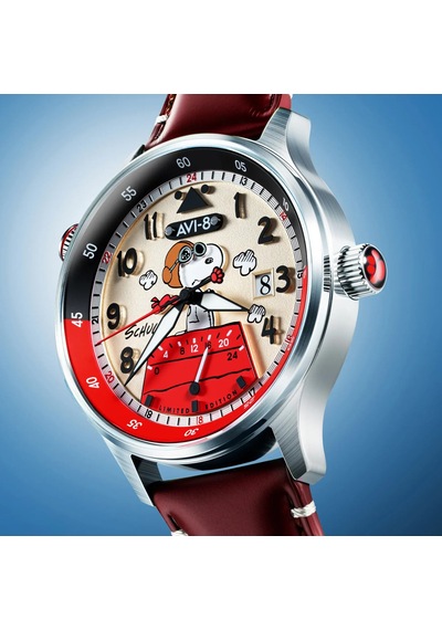 Avı-8 Hawker Hurricane Av-4151-03 Mckellar Dual Time Peanuts Snoopy Flying Ace Limited Edition Erkek Gri