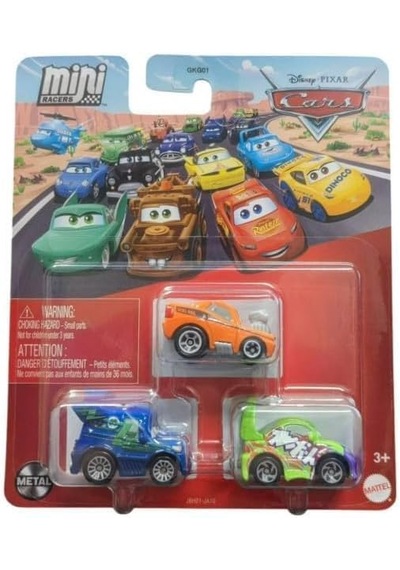 Disney Pixar Cars - Üçlü Mini Racers - Dj & Snot Rod & Wingo Çok Renkli