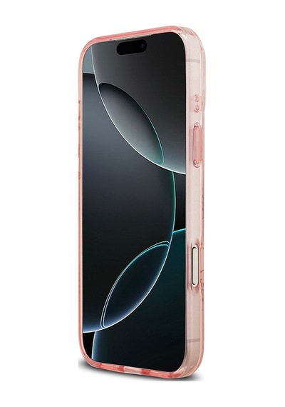 Apple Uyumlu iPhone 17 Pro Kılıf Guess Lisanslı M-safeli Iml Baskılı Klasik Logolu 4g Desenli Kapak Pembe Pembe