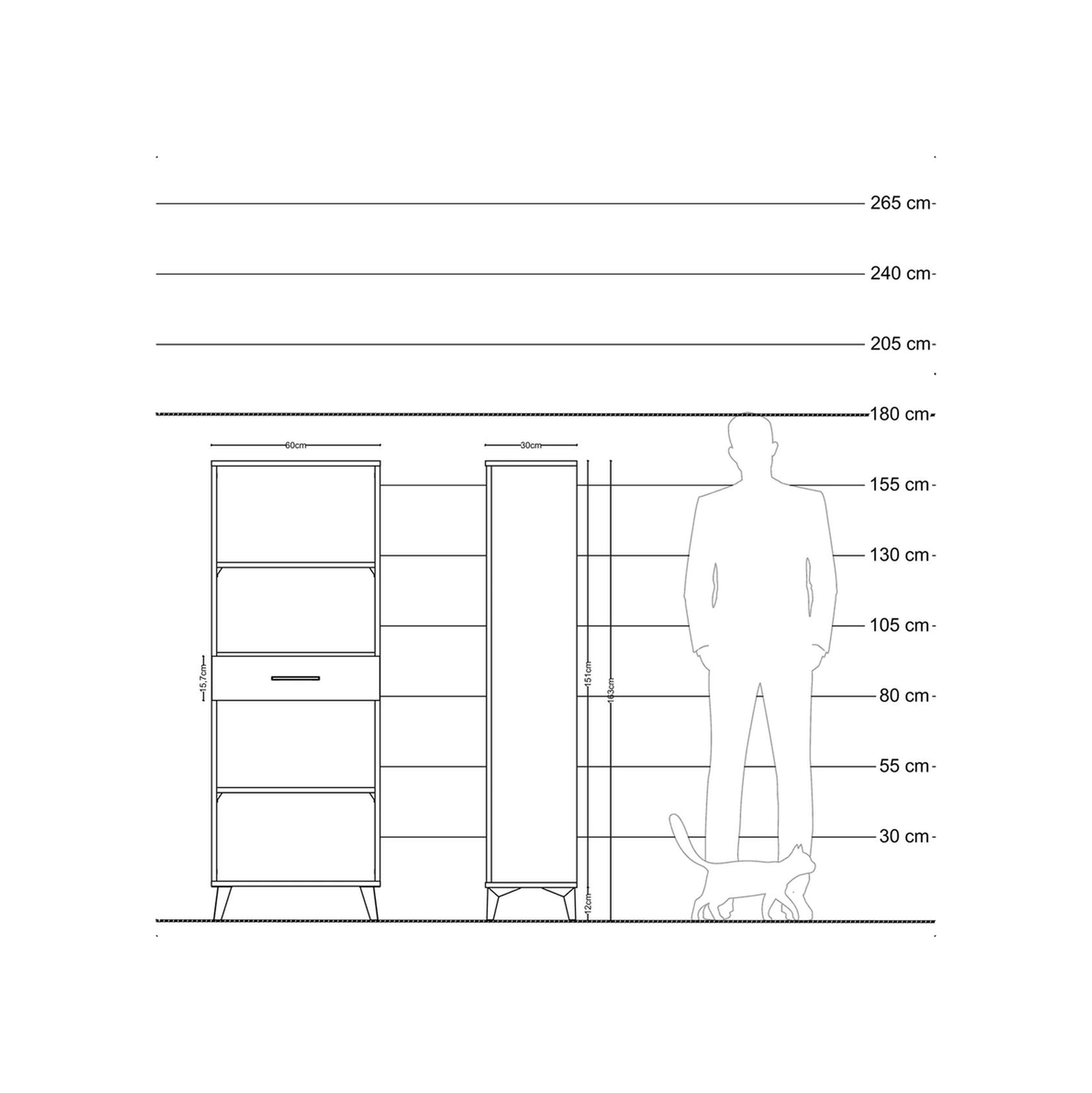 Arges Dolap 3 Raflı Tek Çekmeceli 60x30x163 Antrasit-çam Antrasit Arges Dolap 3 Raflı Tek Çekmeceli 60x30x163 Antrasit-çam Antrasit