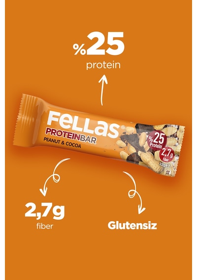 Fellas Protein Bar - Yer Fıstıklı Ve Kakaolu 12 x 32 G