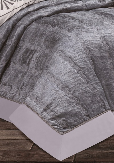 Goldroom Home Verona Nakışlı Çeyiz Seti 8 Parça Gri