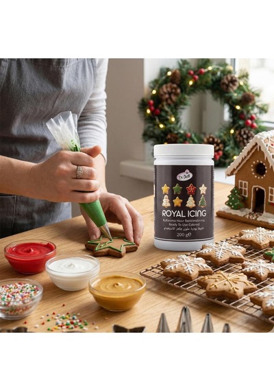 Royal Icing Siyah 200 Gr Hazır Kurabiye Ve Pasta Süsleme Kreması