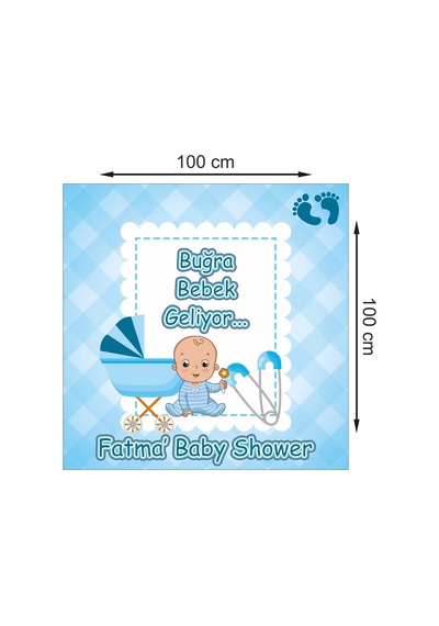 Kişiye Özel 100X100 Cm Baby Shower Afiş Branda Baskı