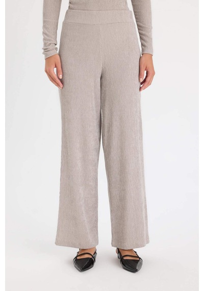 Defacto Wide Leg Bürümcük Pantolon D5141AX24AUGR302 Gri