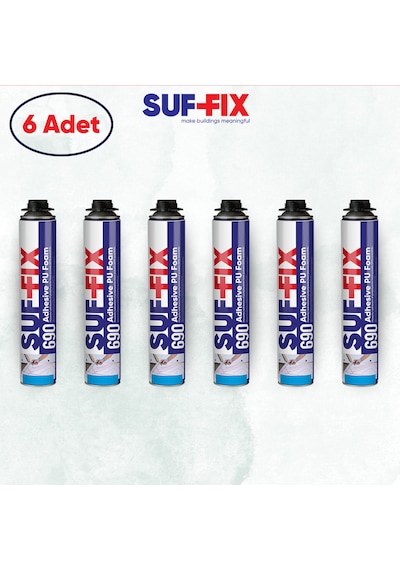 Suf-fix 690 Pu Yapıştırıcı Köpük 750ml 6 Adet Profesyonel Mantolama Köpüğü Adet-1 Koli 6 Adet