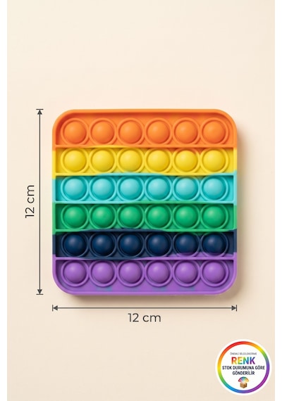 Pop It Duyusal Zeka Oyuncağı Kare Kabarcık Patlatma Stres Rahatlatıcı Fidget Oyuncak 12x12 Cm