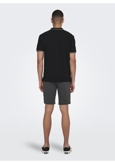 Only & Sons Düz Siyah Erkek Polo T-shirt - 22024827