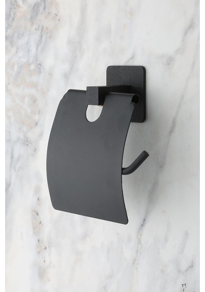 Kare Kapaklı Tuvalet Kağıtlığı Siyah, Yapışkanlı Ve Vidalı Montajlı Metal Wc Kağıtlık, Modern Banyo Tuvalet Kağıdı Askısı Sku: Smg8690010153289 Diğer