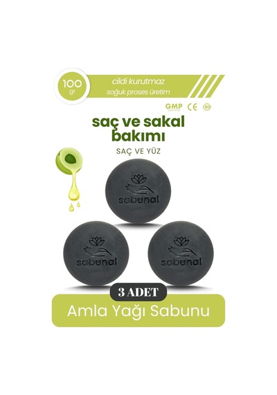 Amla Sabunu 3 Adet - Saç Ve Sakal Bakımına Uygun Doğal Sabun