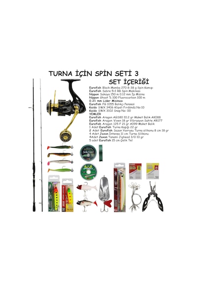 Turna Avı İçin Spin Olta Seti 3