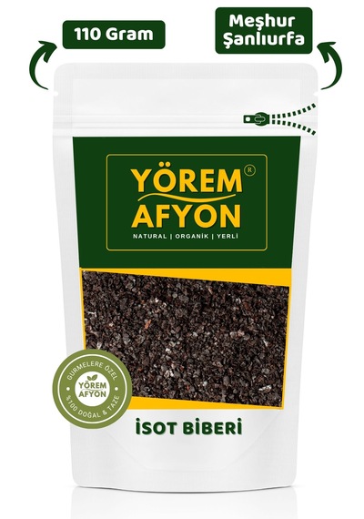 Yörem Afyon Meşhur Şanlıurfa Sofralarının Kara İncisi Güneş Kurusu Hakiki İsot Biberi Capsicum Annuum 110gr.