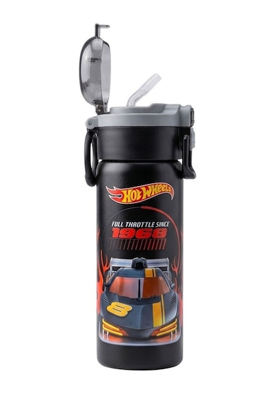 Hot Wheels Çift Fonksiyon Kapaklı Çelik Matara 600ml 3821 Çok Renkli