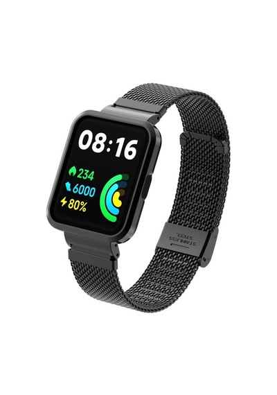 Xiaomi Redmi Watch 2 Lite Uyumlu Krd-66 Metal Zore Kordon-siyah
