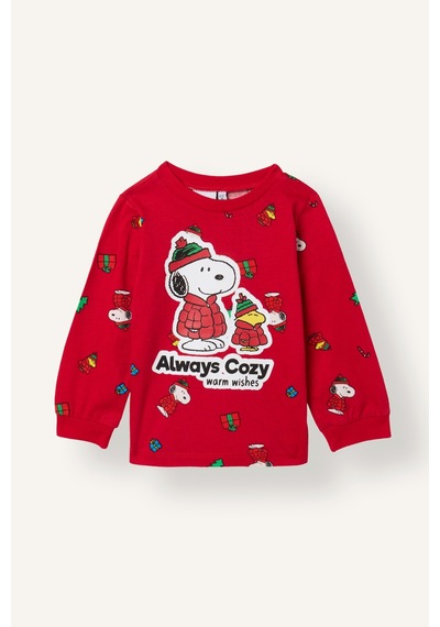 Defacto %100 Pamuk Snoopy Lisanslı Baskılı 2li Pijama Takımı Erkek Bebek I2370a526wnrd347 Kırmızı-rd347