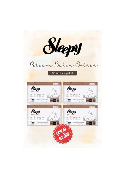 Sleepy Petcare Evcil Hayvan Bakım Örtüsü 30'lu X 4 Paket Diğer