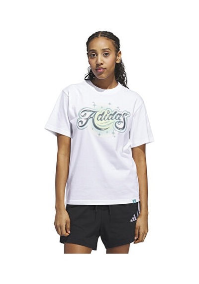 Adidas W Airbrush T Kadın Günlük Tişört Jm1798 Beyaz Beyaz
