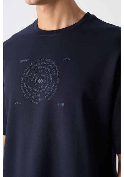 Tommy Life Lacivert Pamuklu Kalın Yumuşak Dokulu Oversize Fit Baskılı Erkek T-shirt - 88324 Lacivert Tommy Life Lacivert Pamuklu Kalın Yumuşak Dokulu Oversize Fit Baskılı Erkek T-shirt - 88324 Lacivert