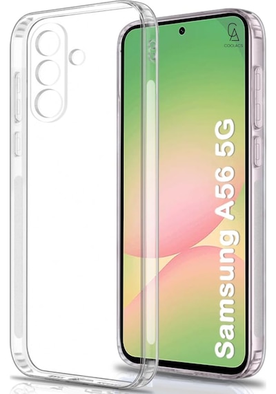 Samsung Galaxy A56 Uyumlu Kılıf Esnek Silikon Telefon Kılıfı Ve Temperli Cam Ekran Koruyucu Şeffaf