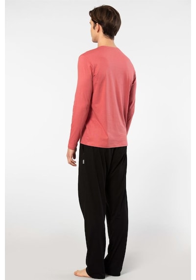 Cacharel Erkek Bisiklet Yaka Uzun Kollu Modal Pijama Takımı 2244/mercan Mercan