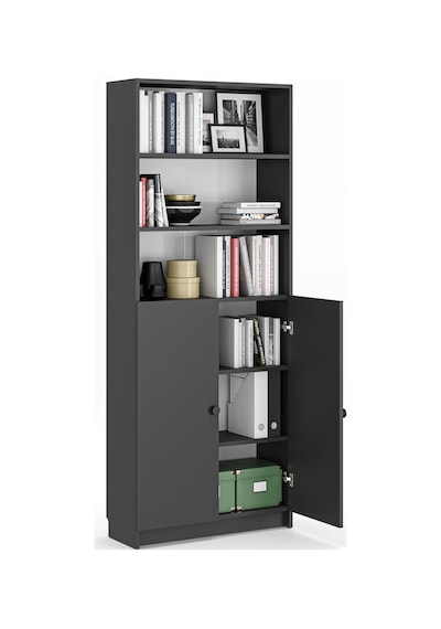 Bili Kitaplık 5 Raflı 2 Kapaklı Çok Amaçlı Ofis Salon Kitap Dosya Rafı Antrasit Antrasit Bili Kitaplık 5 Raflı 2 Kapaklı Çok Amaçlı Ofis Salon Kitap Dosya Rafı Antrasit Antrasit