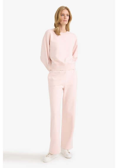 Defacto Straight Fit Basic Düz Cepli Yüksek Bel Eşofman Altı B8571ax25aupn364 Pembe-pn364