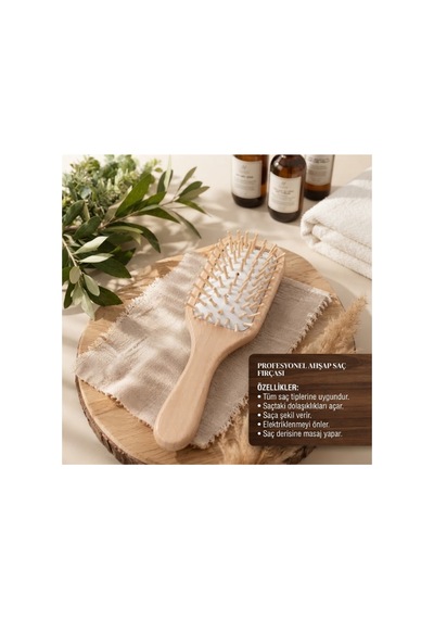 Mucit Home Bambu Uçlu Fırça Ahşap Saç Fırçası Ahşap Tarak Doğal Bambu Saç Açıcı Tüm Saçlar