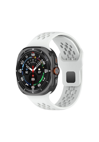 Galaxy Uyumlu Watch Ultra 47mm Zore Krd-119 Delikli Tasarım Silikon Kordon-beyaz