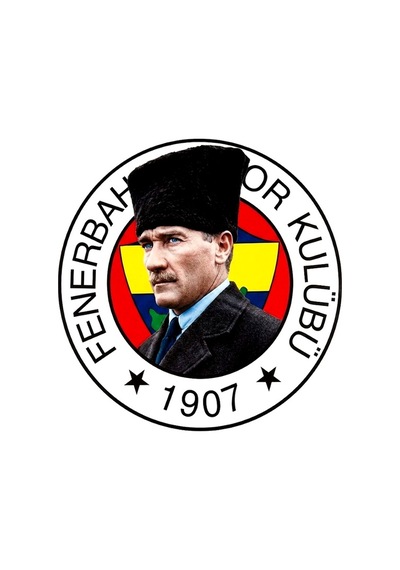 Fenerbahçe Atatürk Arma Büyük Sticker 40x50cm Orijinal Lisanslı Ürün Çok Renkli