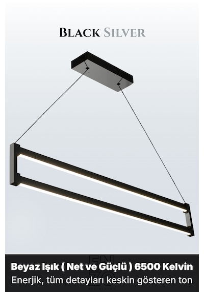 Orion Silver Lineer Led Sarkıt Avize Kumandalı Dim Edilebilir Aşağı Işık Beyaz Işık