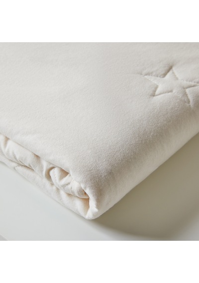 Ocean Home Textile %100 Pamuk Penye Ekru Yıldız Nakışlı Bebek Çok Amaçlı Örtü 90 X 120 Cm