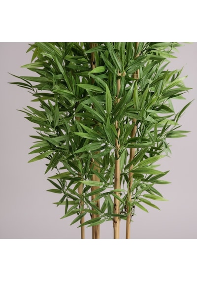 Yapay Bambu Ağaç 160 Cm 6 Dallı Yogun Yaprak Beyaz Plastik Saksı Yeşil